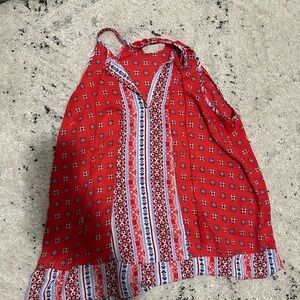 Pink Republic Red and Blue Patterned Tank Top